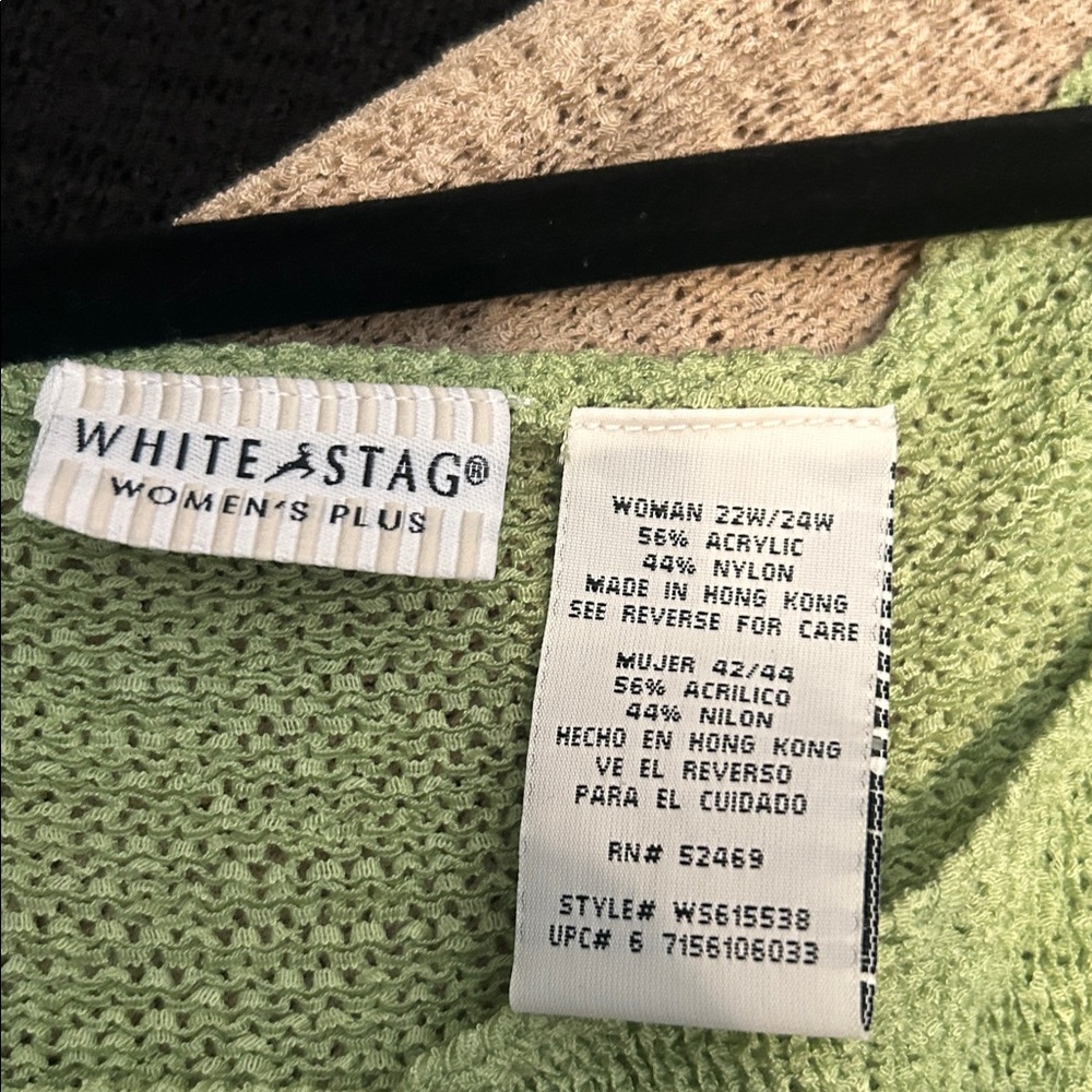 Set of Three Knit Tops in Black, Beige, and Green - Picture 3 of 3